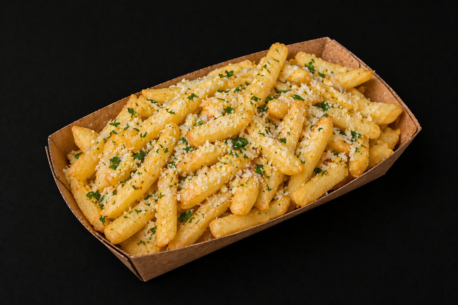 Cartofi prajti cu usturoi si parmezan