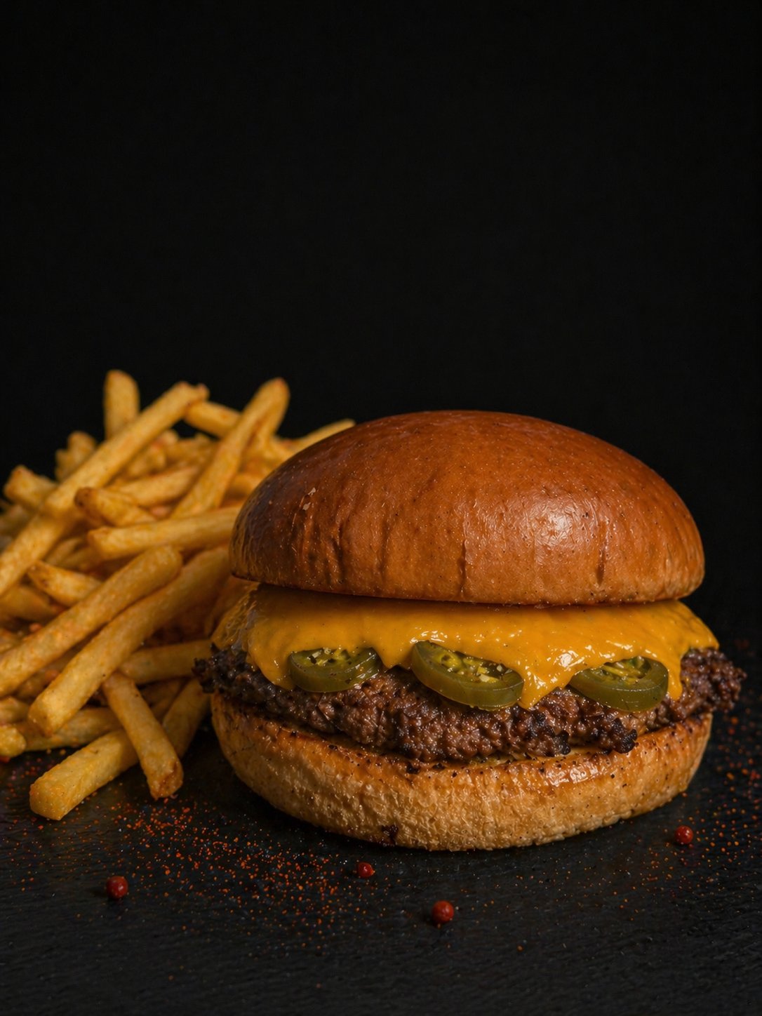 Meniu Single Cheeseburger Picant