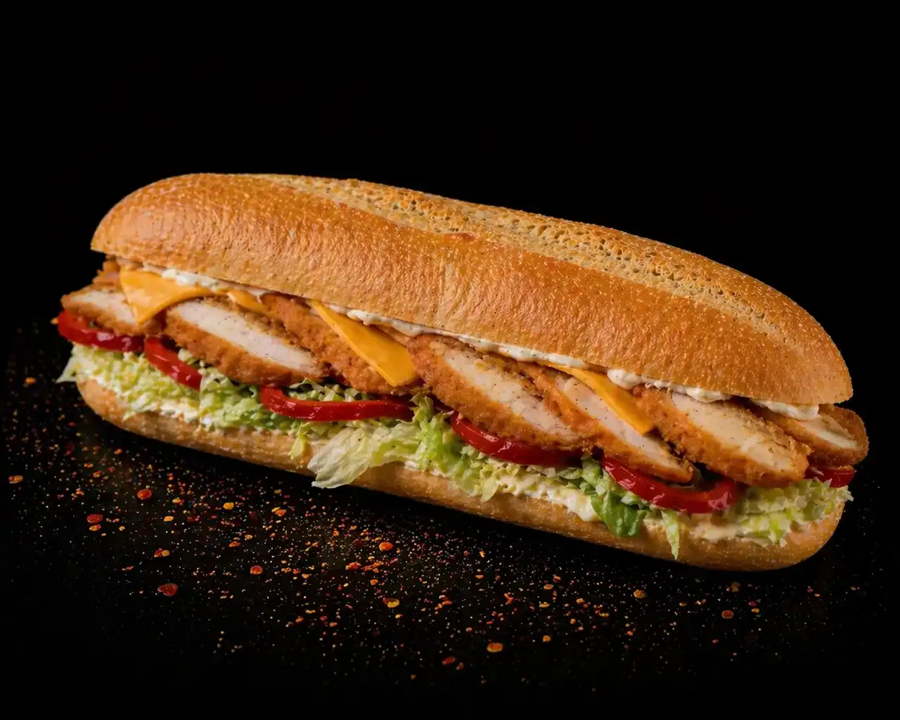 Sandvis cu snitel de pui